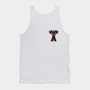 Small Version - Playful Doberman Pinscher Graphic Design Tank Top